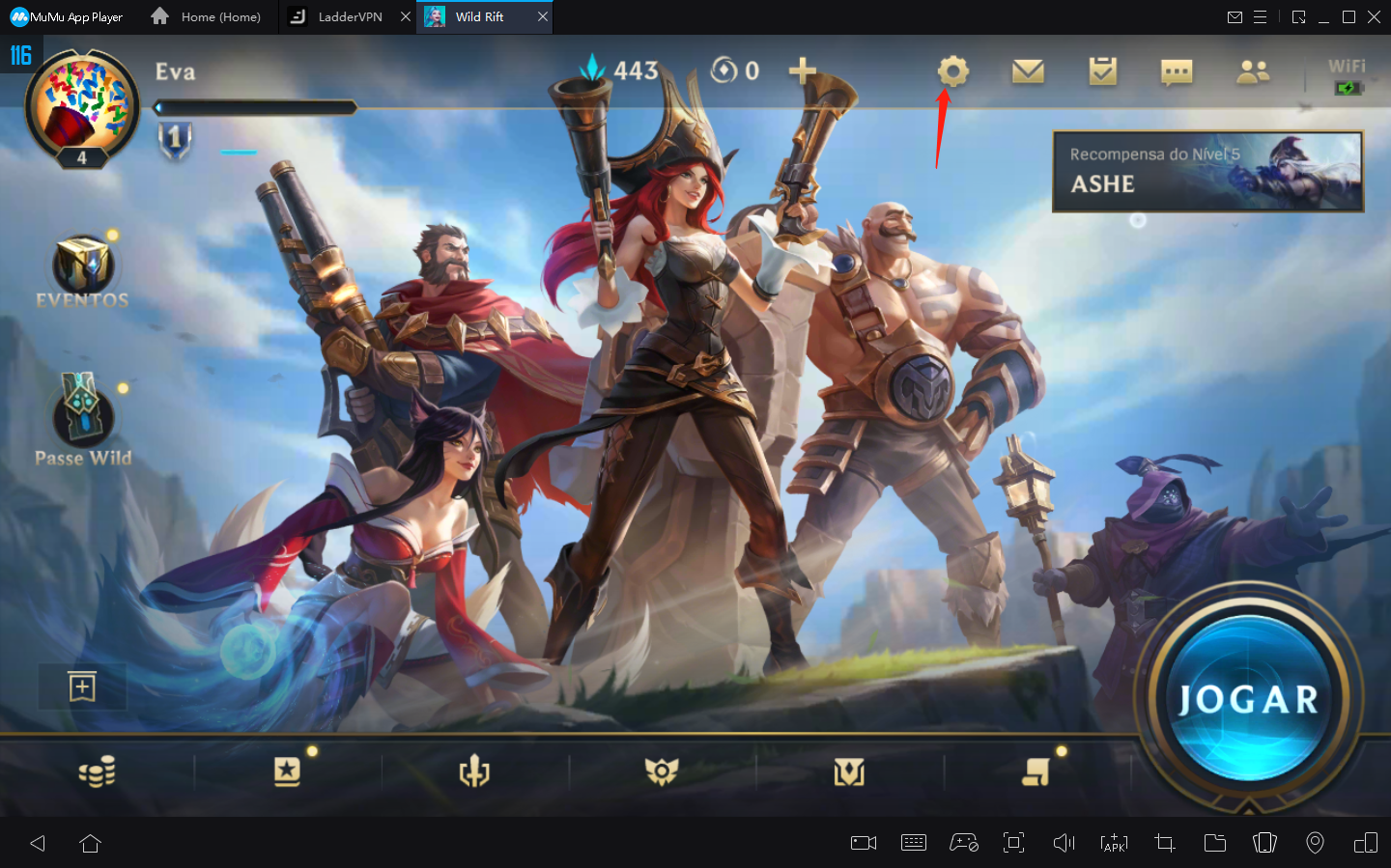 Como jogar League of Legends: Wild Rift a 120 fps no MuMu Player4