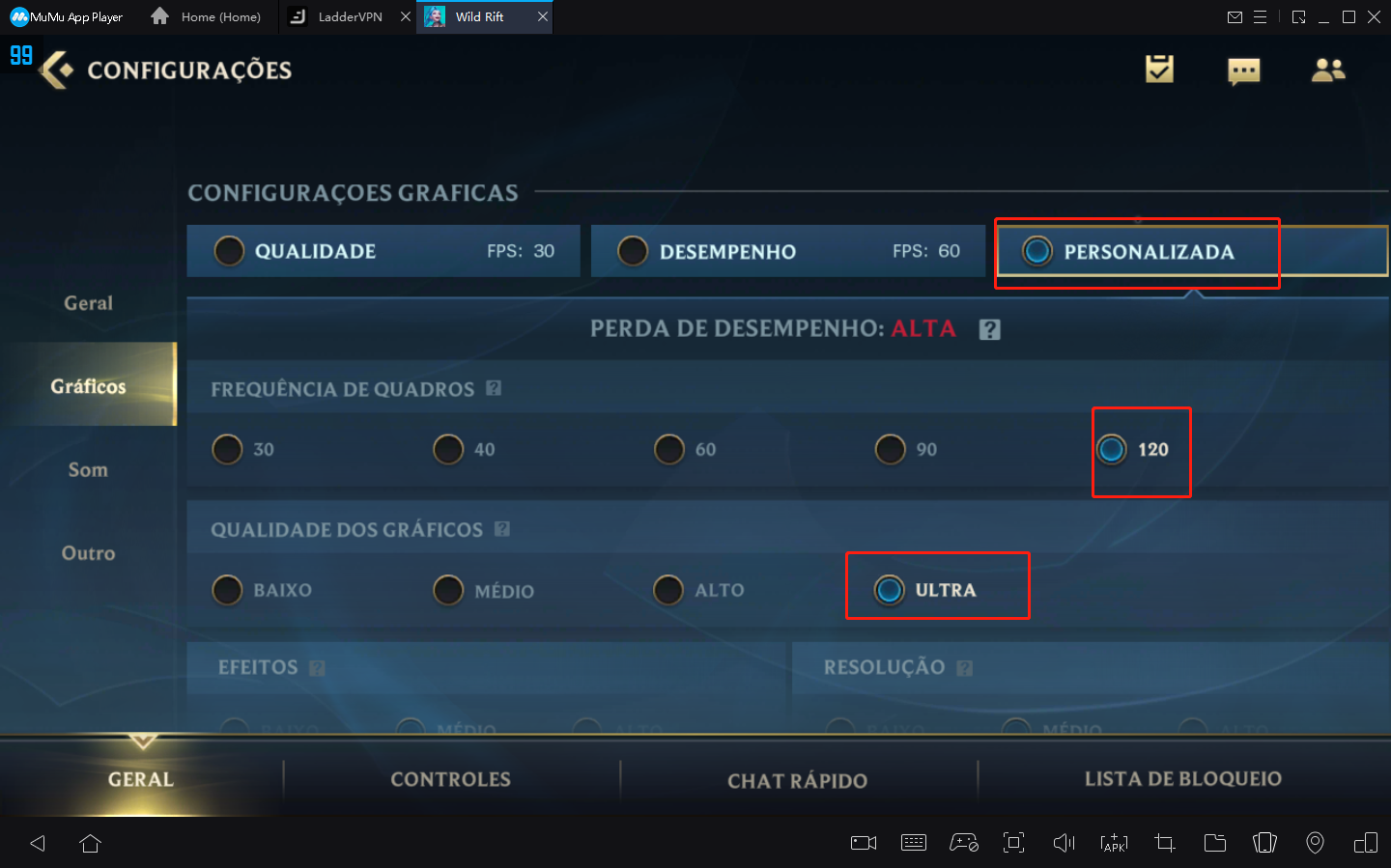 Como jogar League of Legends: Wild Rift a 120 fps no MuMu Player4
