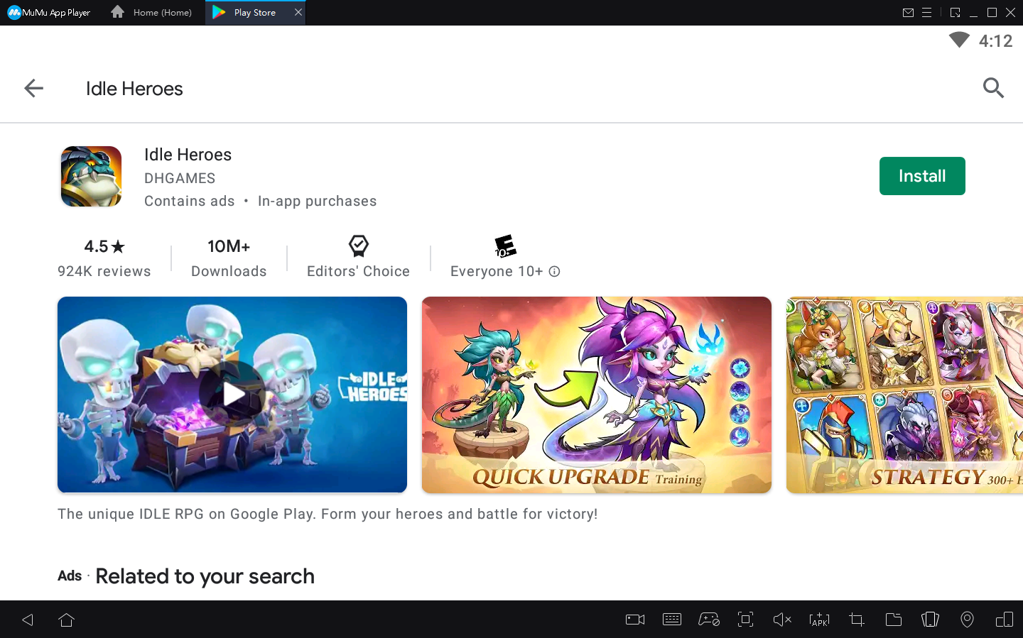 Cách chơi Idle Heroes trên PC bằng MuMu Player 4