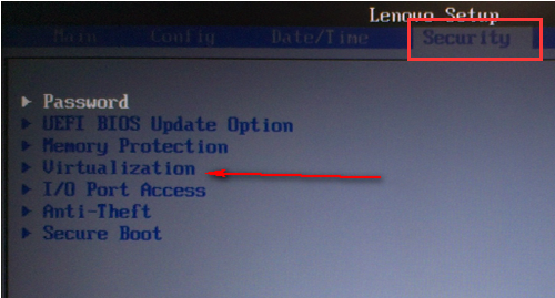 Bật VT trong PC Lenovo 4