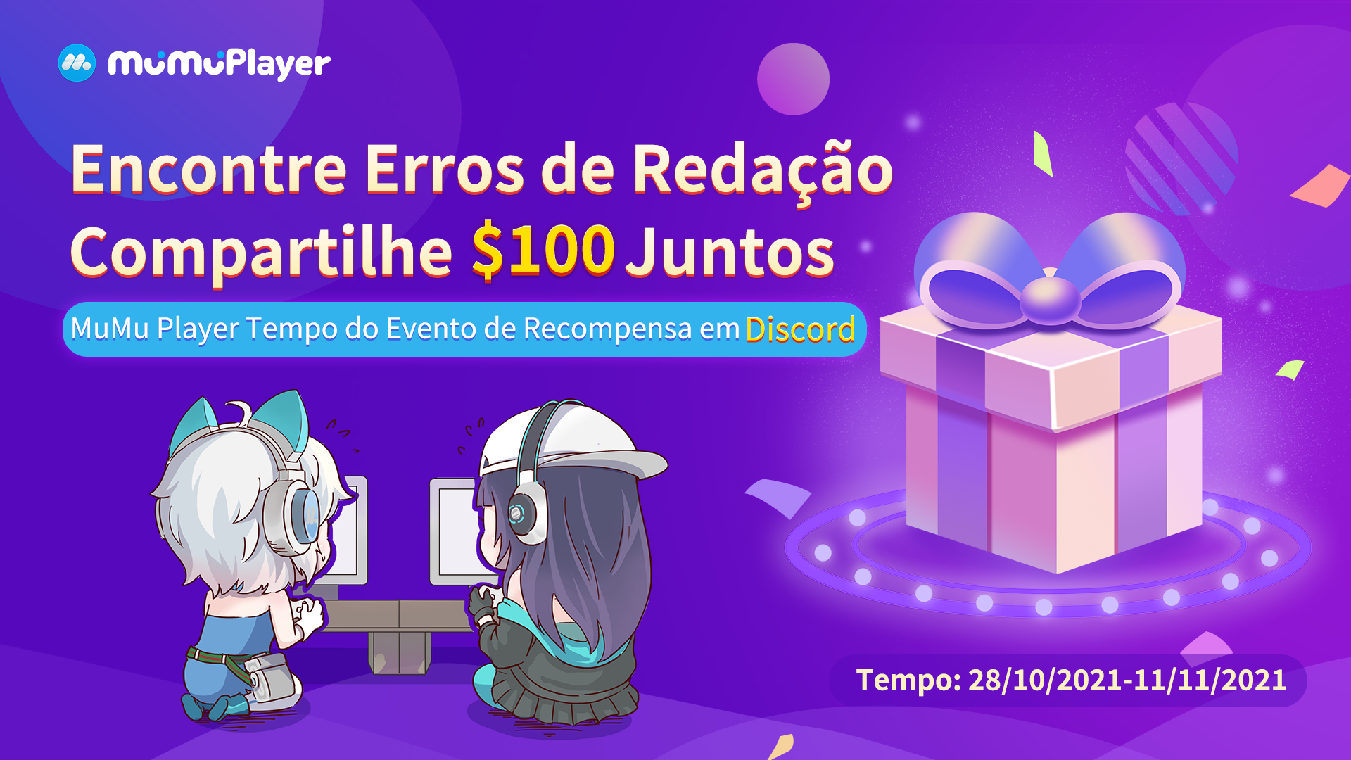 Novo Sorteio com $ 100 no MuMu Player Discord