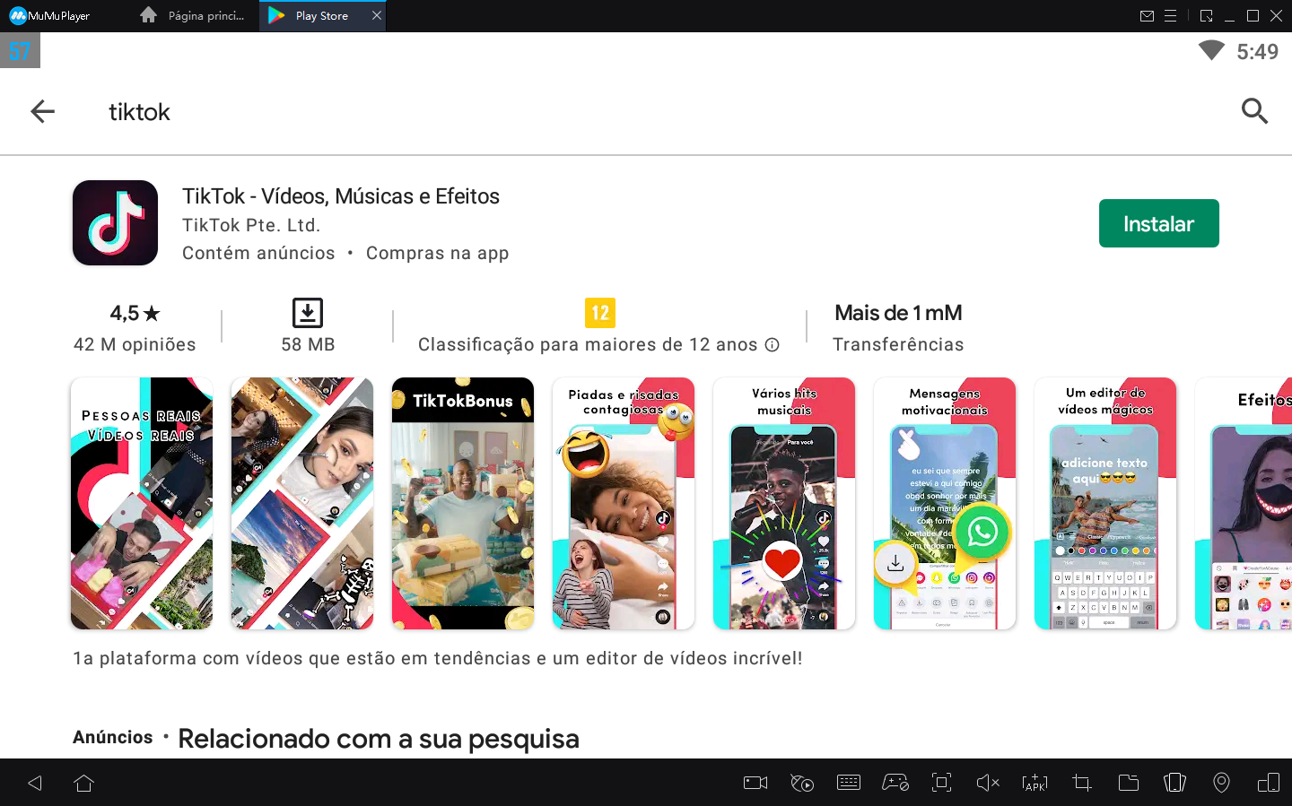 Como Usar TikTok no PC com MuMu Player1