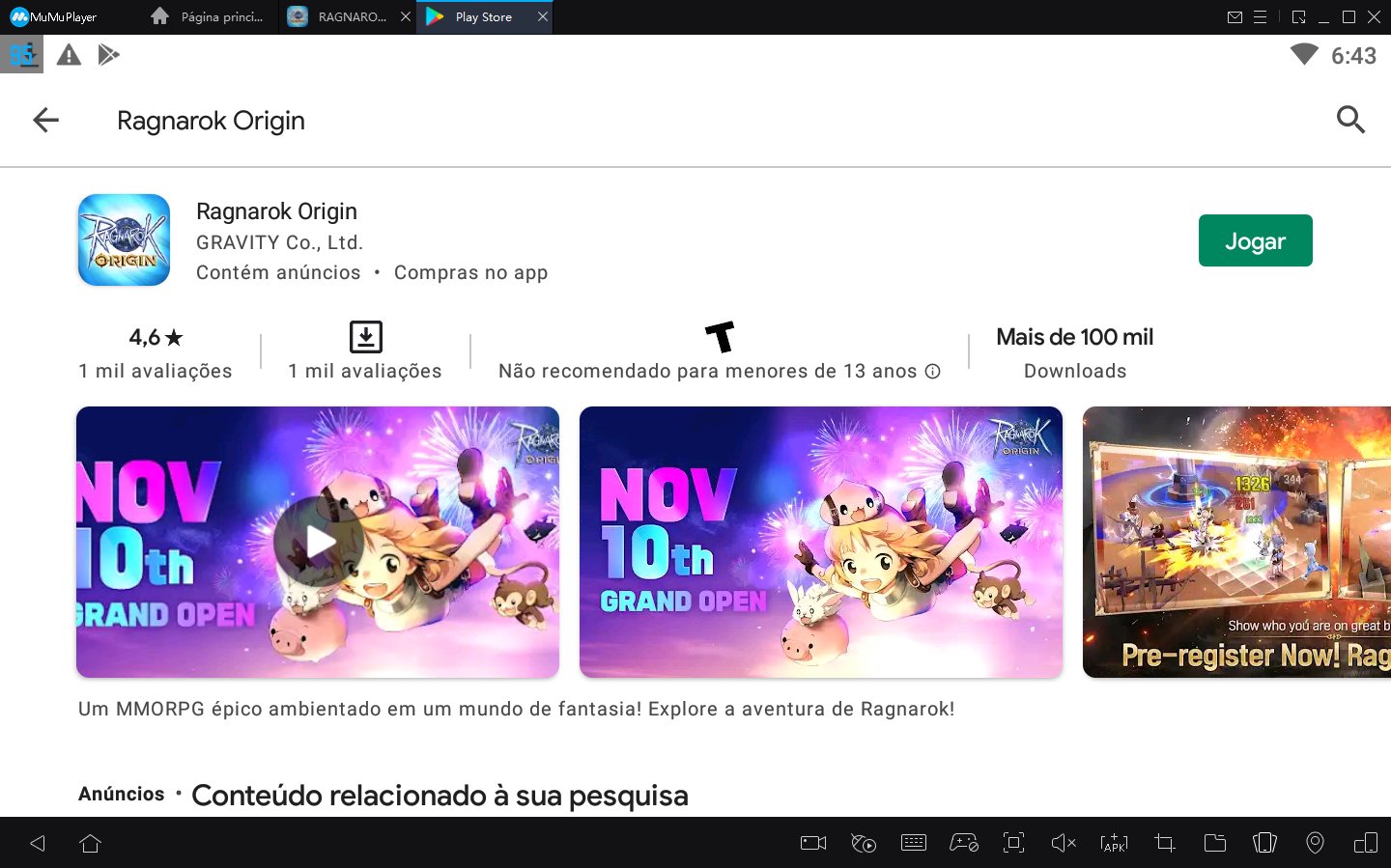 Como baixar e jogar Ragnarok Origin no PC com MuMu Player1