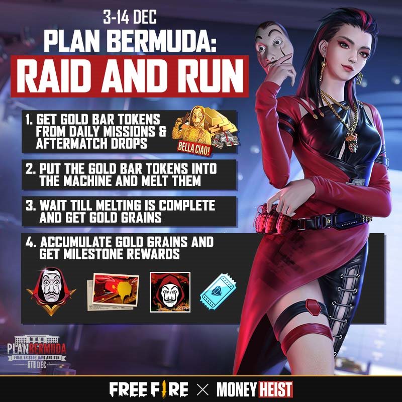 Evento Gratuito Crossover Fire X Money Heist 2