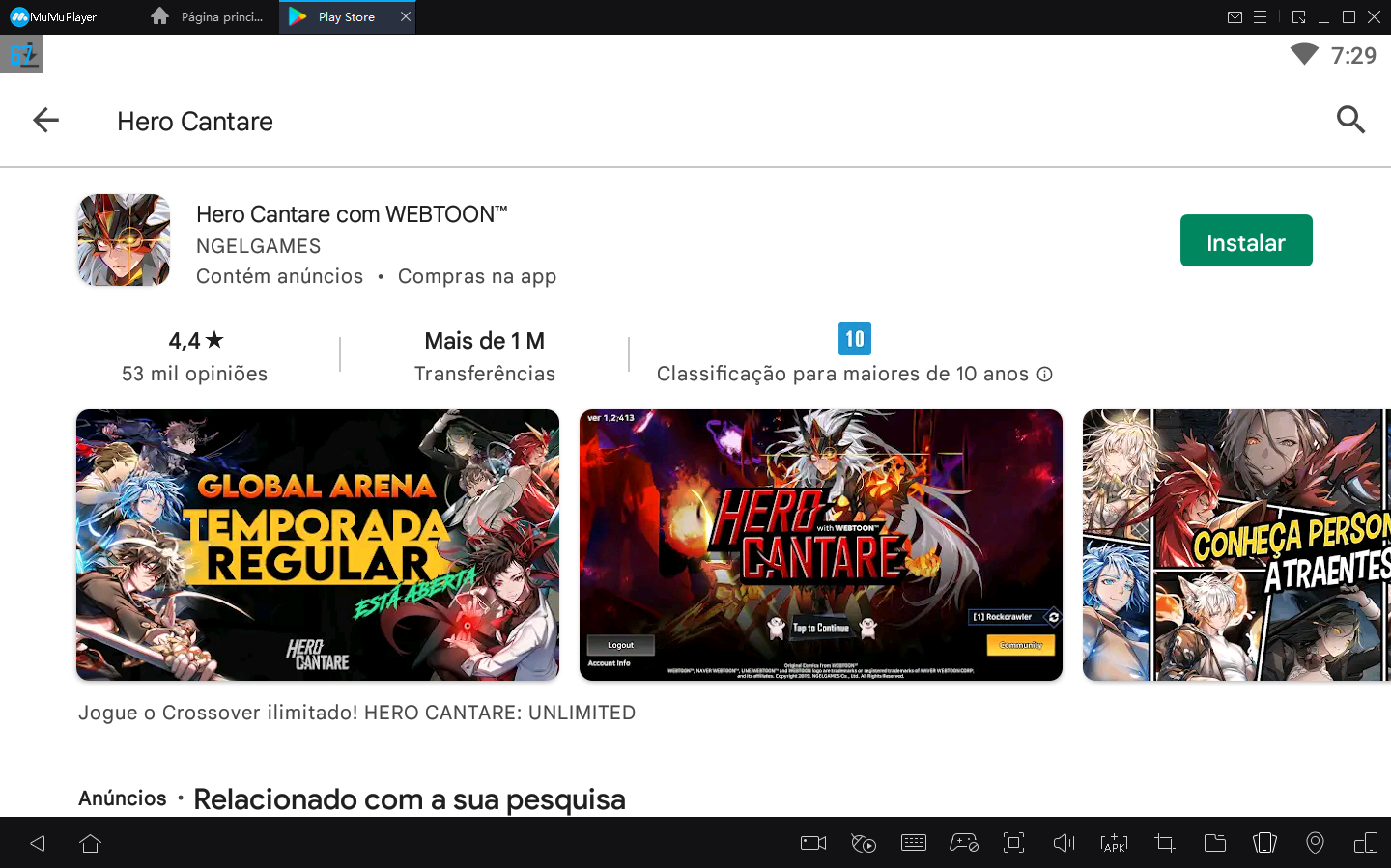 Como Baixar Hero Cantare com WEBTOON no PC com Android Emulador