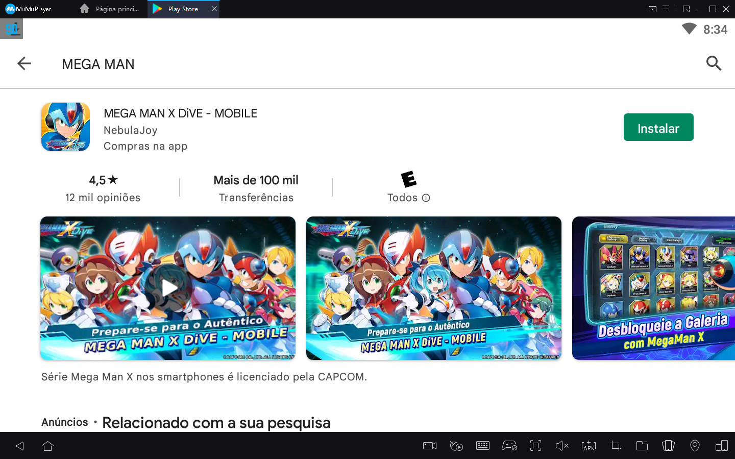 Como Baixar MEGA MAN X DiVE - MOBILE no PC com Android Emulador1