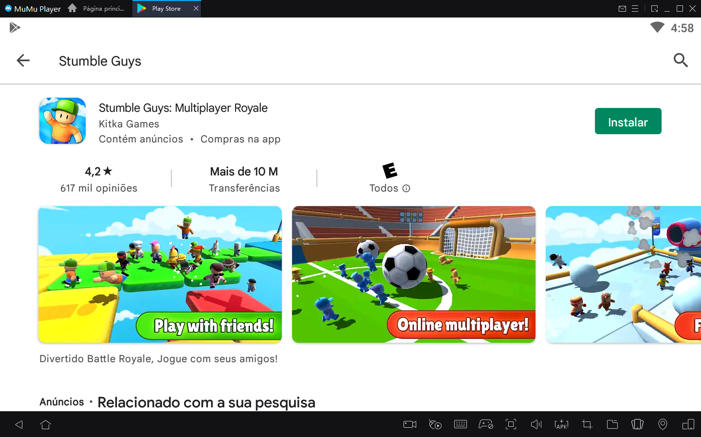 Como Jogar Stumble Guys no PC com Android Emulador1