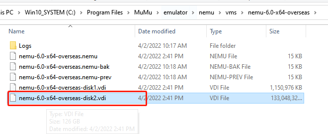 Método de dados de backup do MuMu Player 11