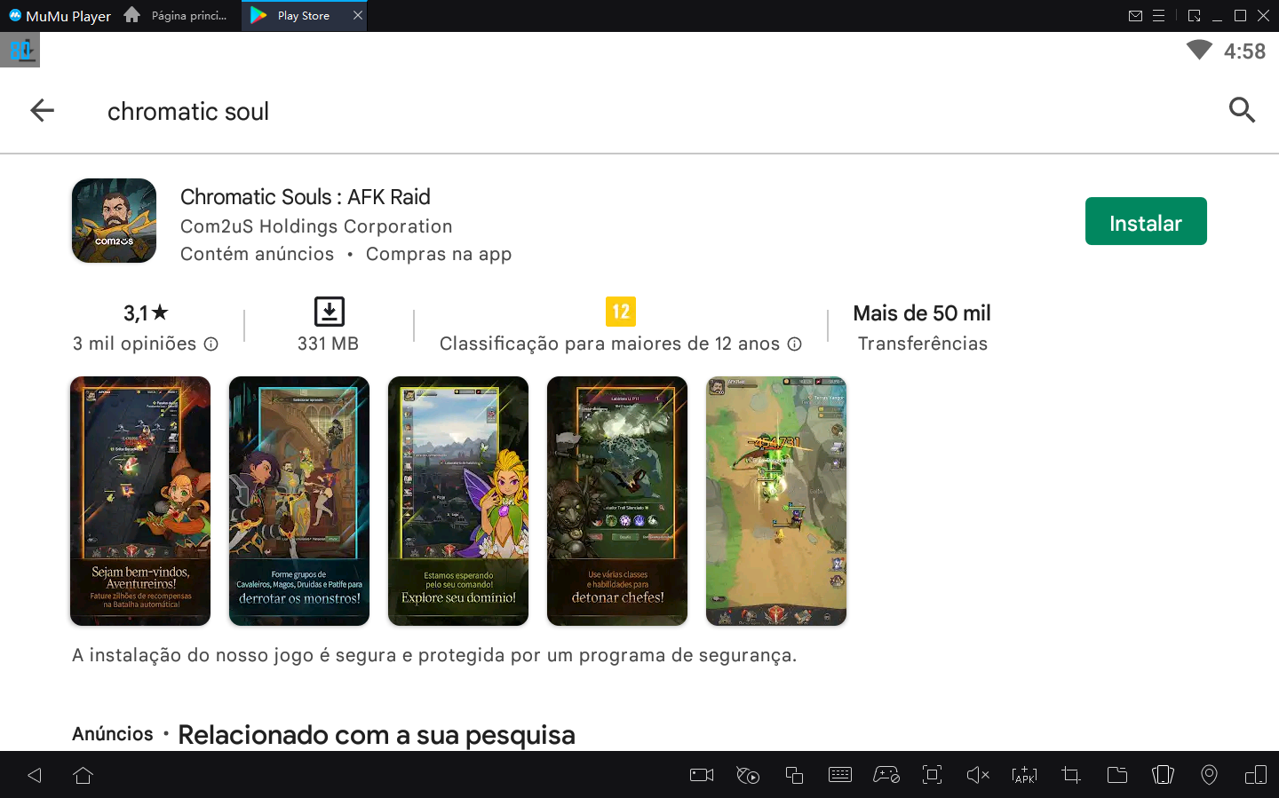 Como jogar Chromatic Souls: AFK Raid no PC com Emulador Android