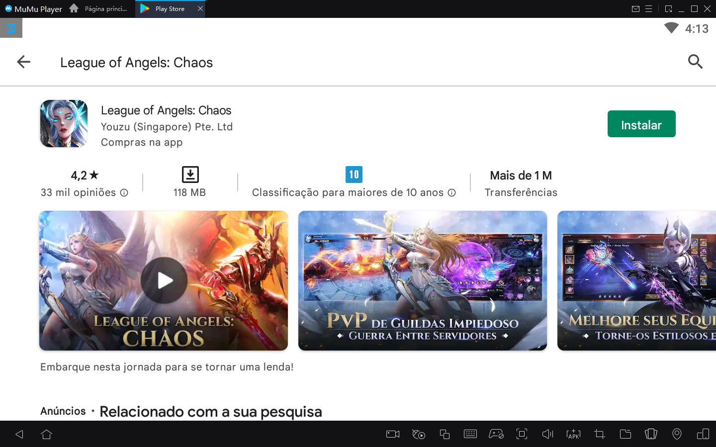 Como jogar League of Angels: Chaos no PC com Emulador Android