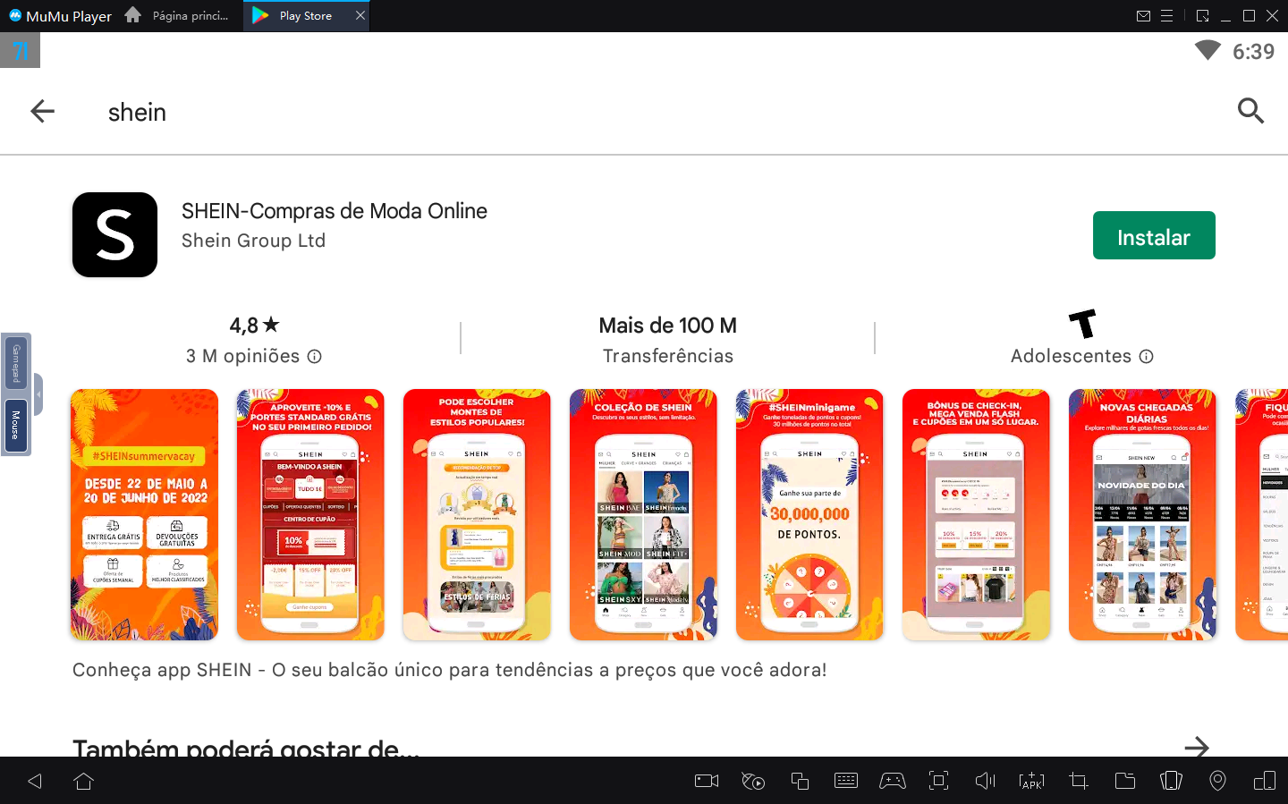 Como baixar Shein no PC com Emulador Android