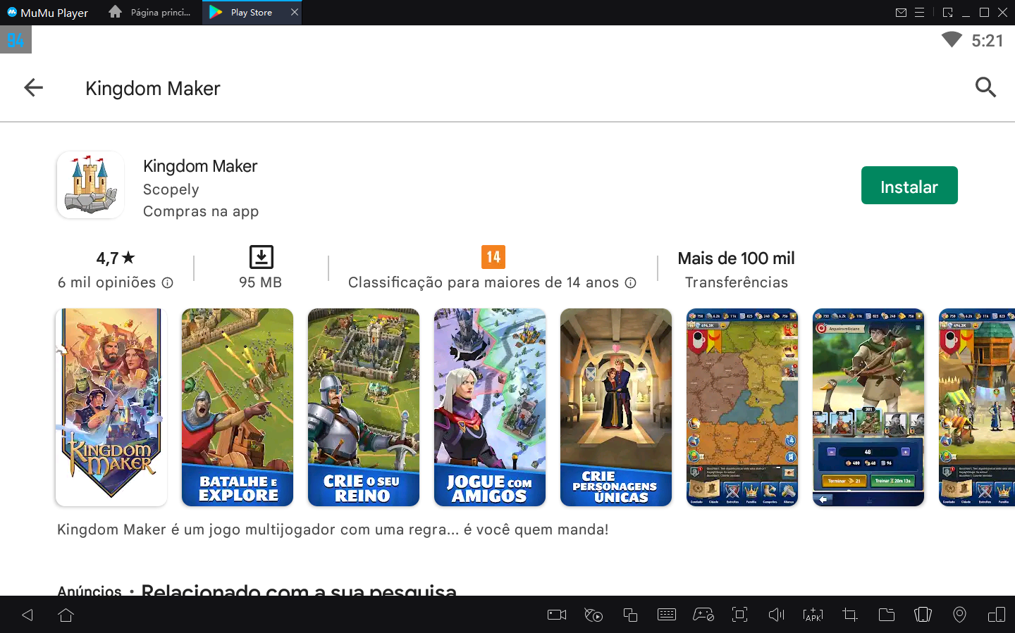 Como jogar Kingdom Maker no PC com Emulador Android