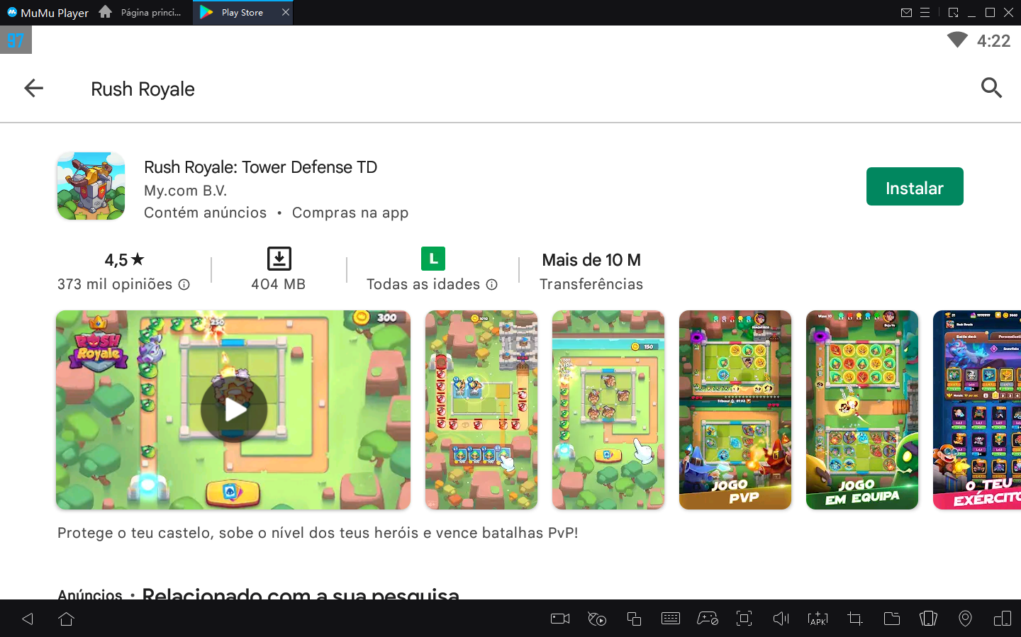 Como jogar Rush Royale no PC com Emulador Android