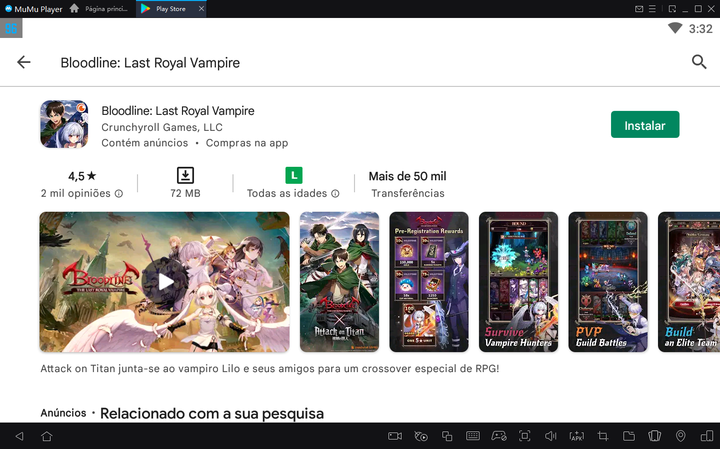 Como jogar Bloodline: Last Royal Vampire no PC com Emulador Android 