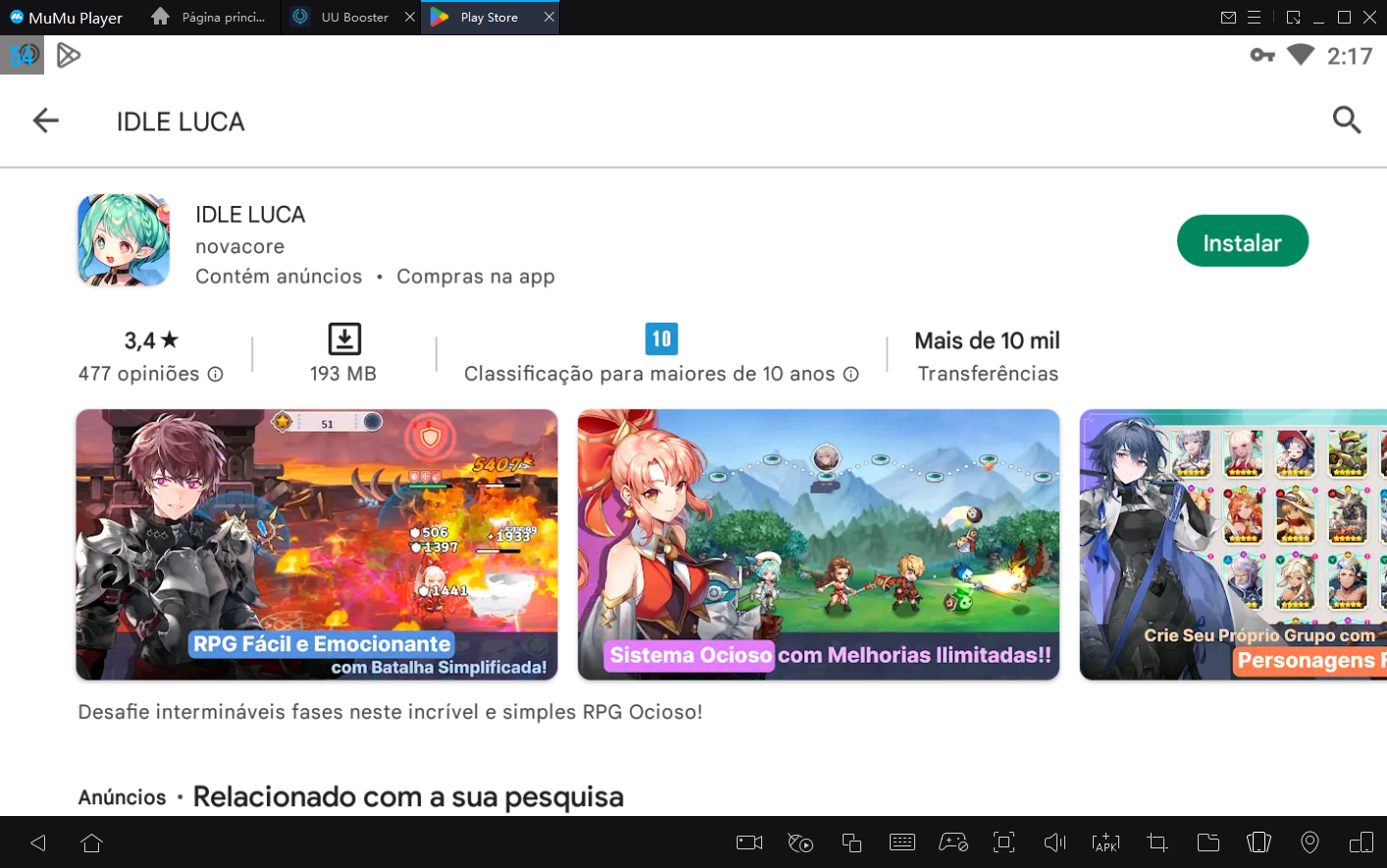 Como jogar IDLE LUCA no PC com Emulador Android