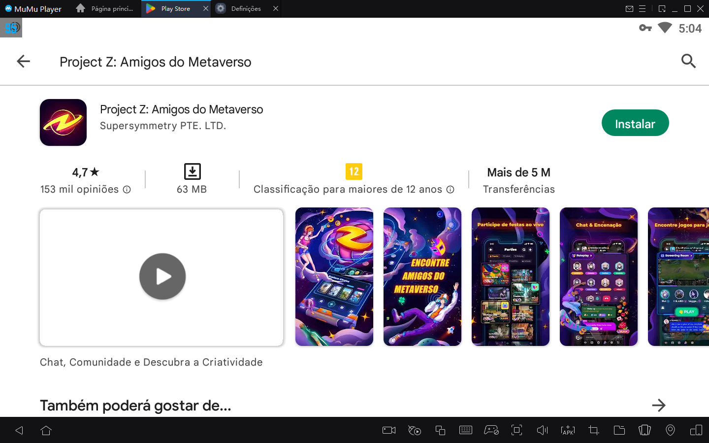 Como jogar Project Z: Chat, Encenação e Fazer novos amigos no PC com Emulador Android