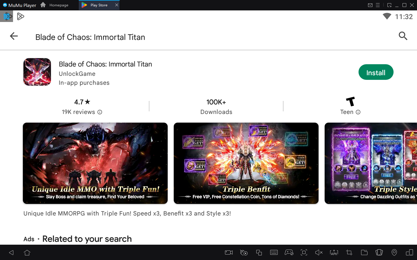 Como jogar Blade of Chaos: Immortal Titan no PC com Emulador Android