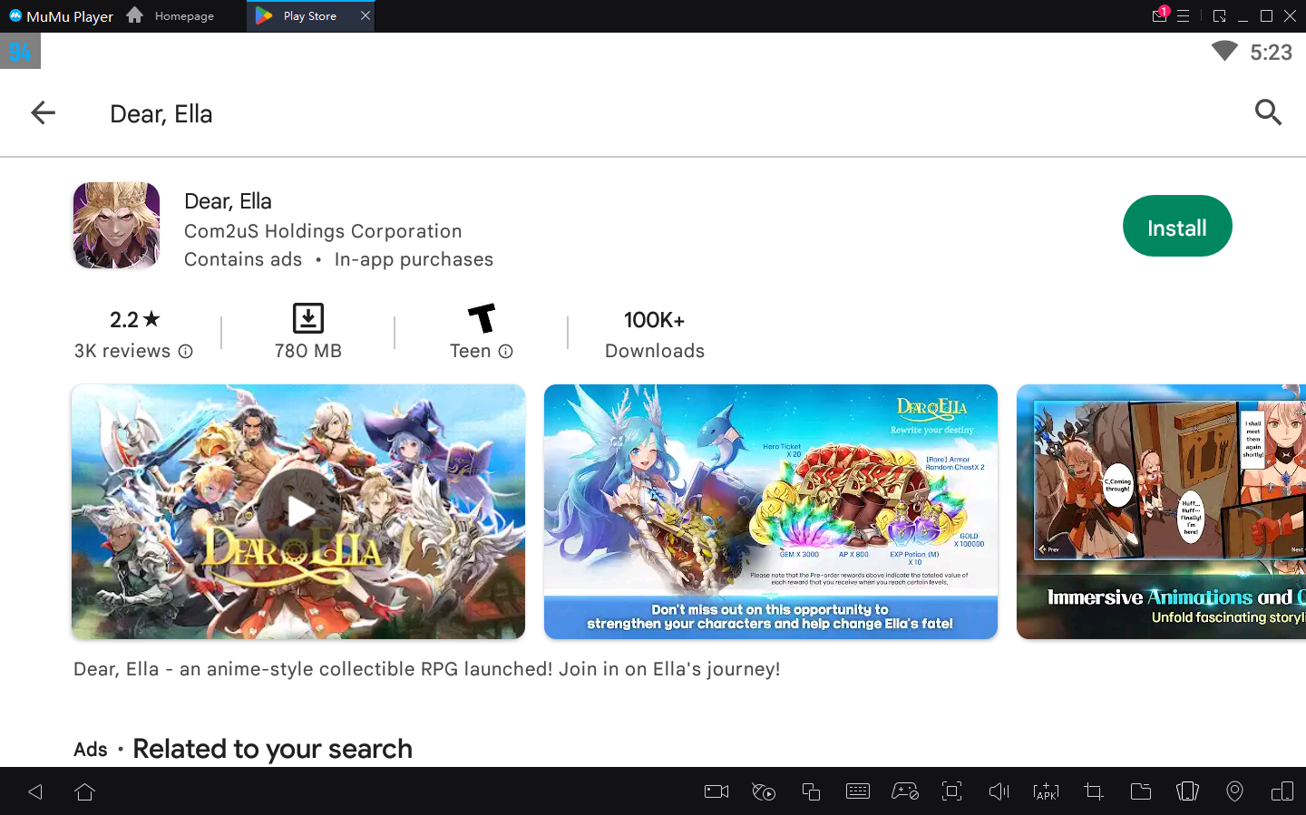 Como jogar Dear, Ella no PC com Emulador Android