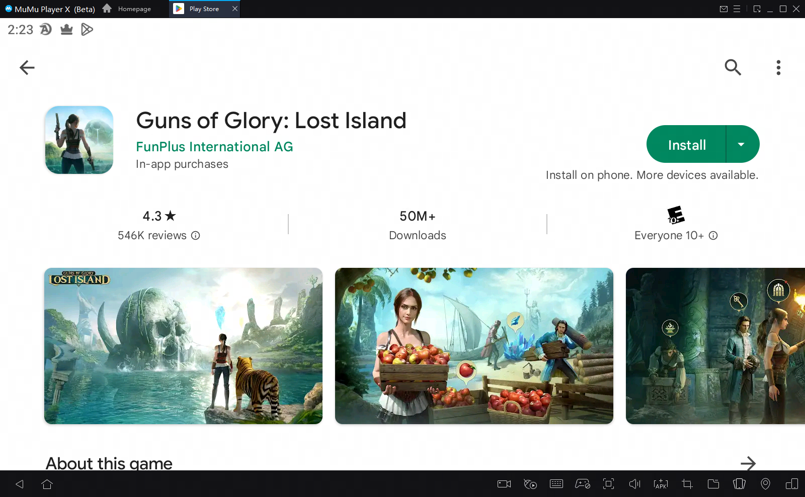 Guns of Glory: Lost Island on PC