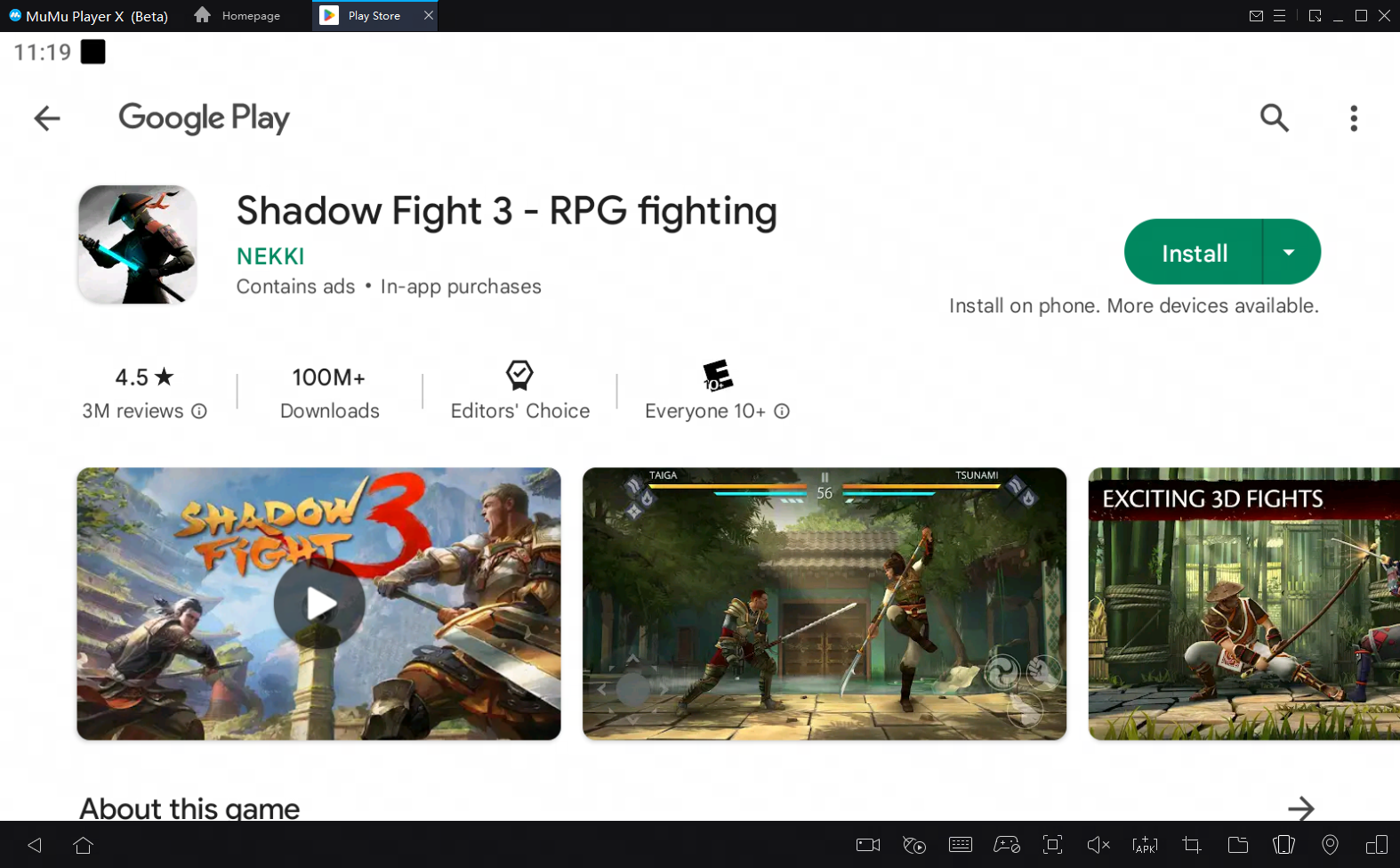 play shadow fight 3 on pc