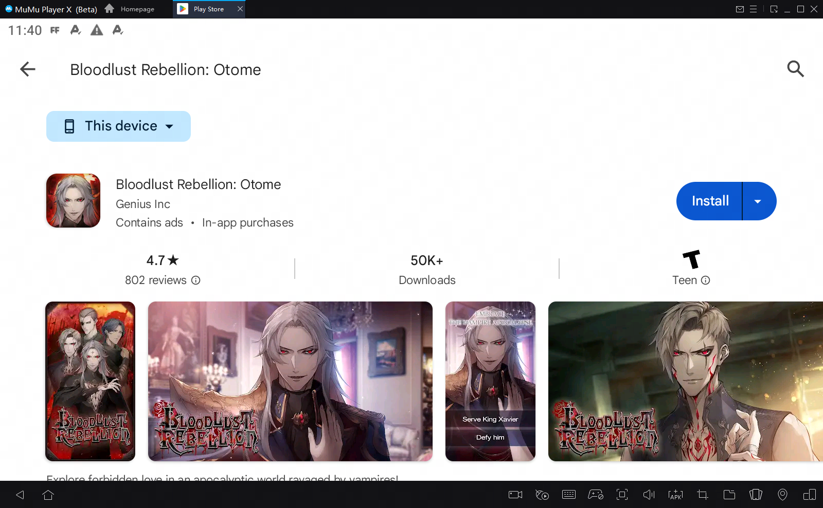 Bloodlust Rebellion: Otome on PC