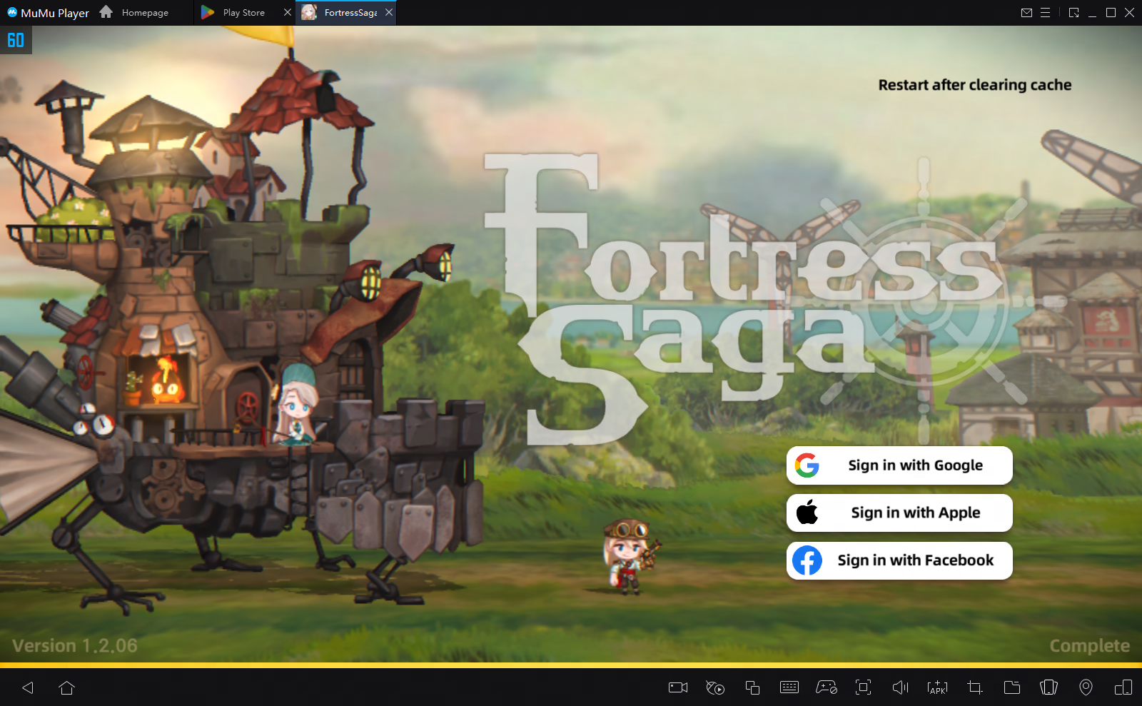 how to play fortress saga on pc