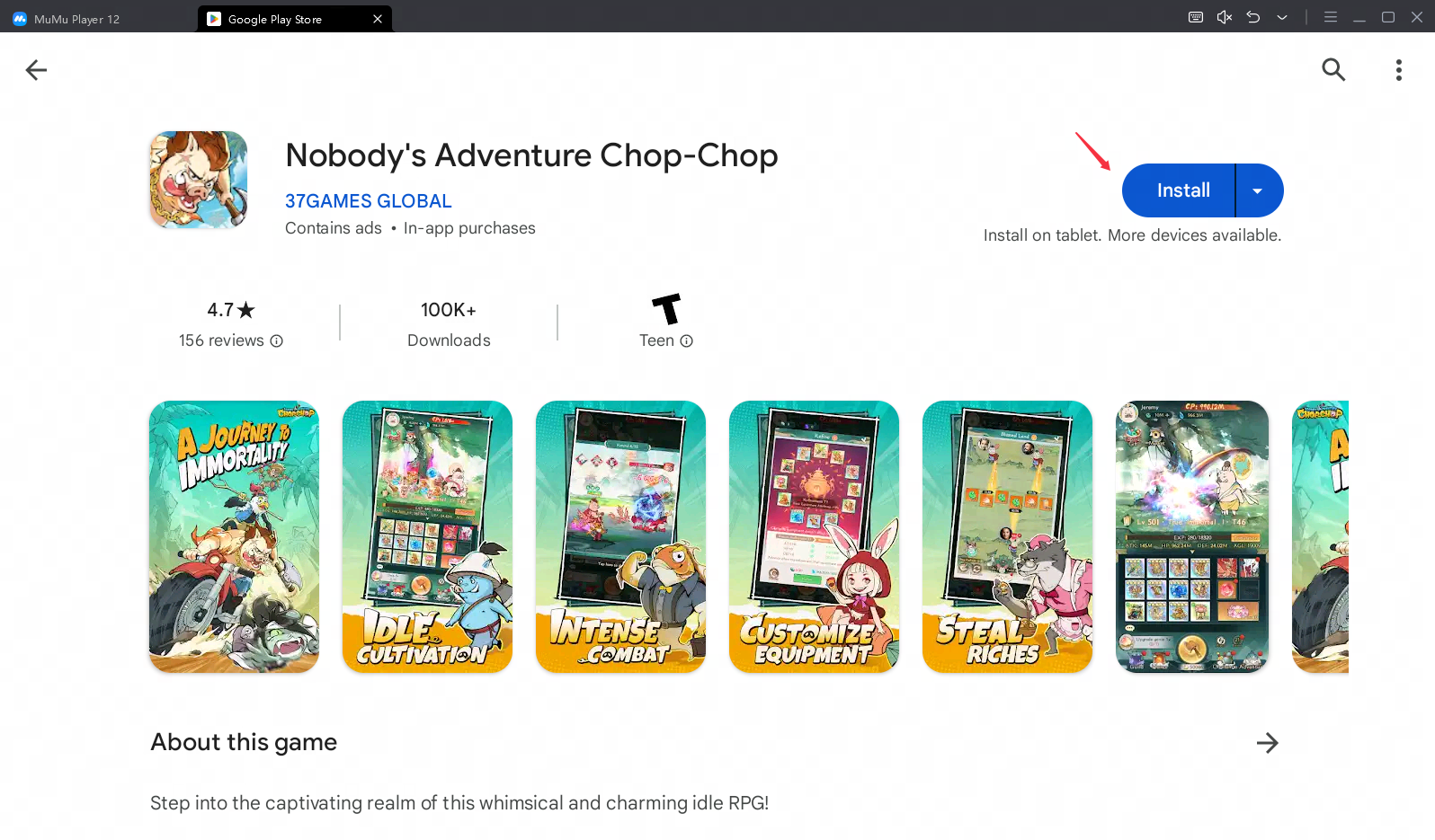 play nobody's adventure chop chop on pc