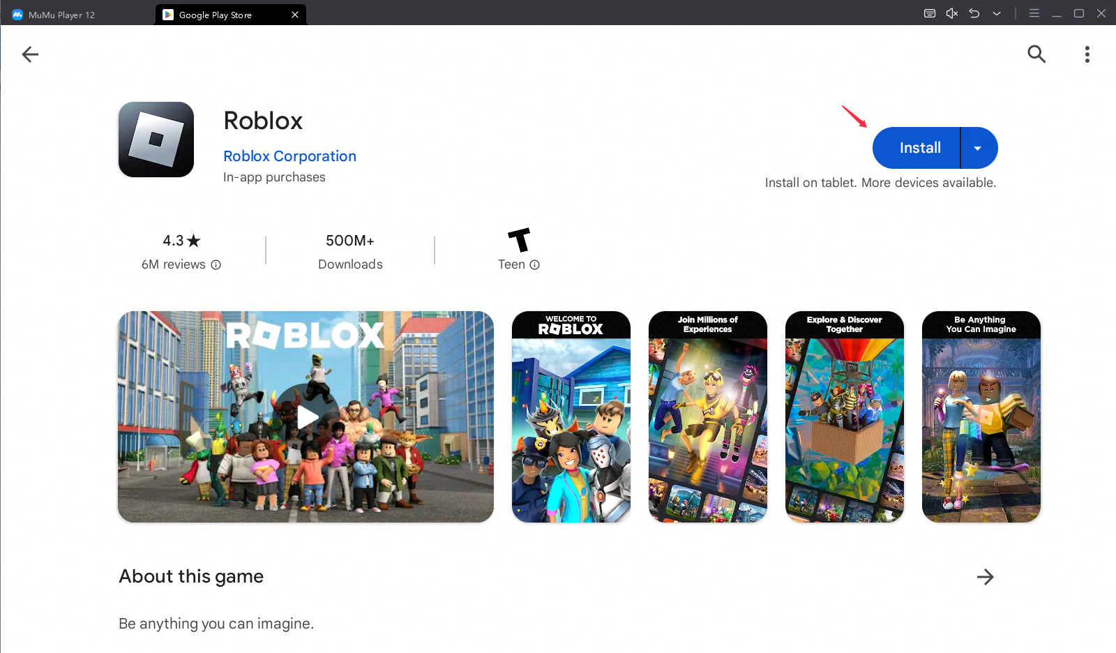How to play Roblox on PC with MuMu Player 12