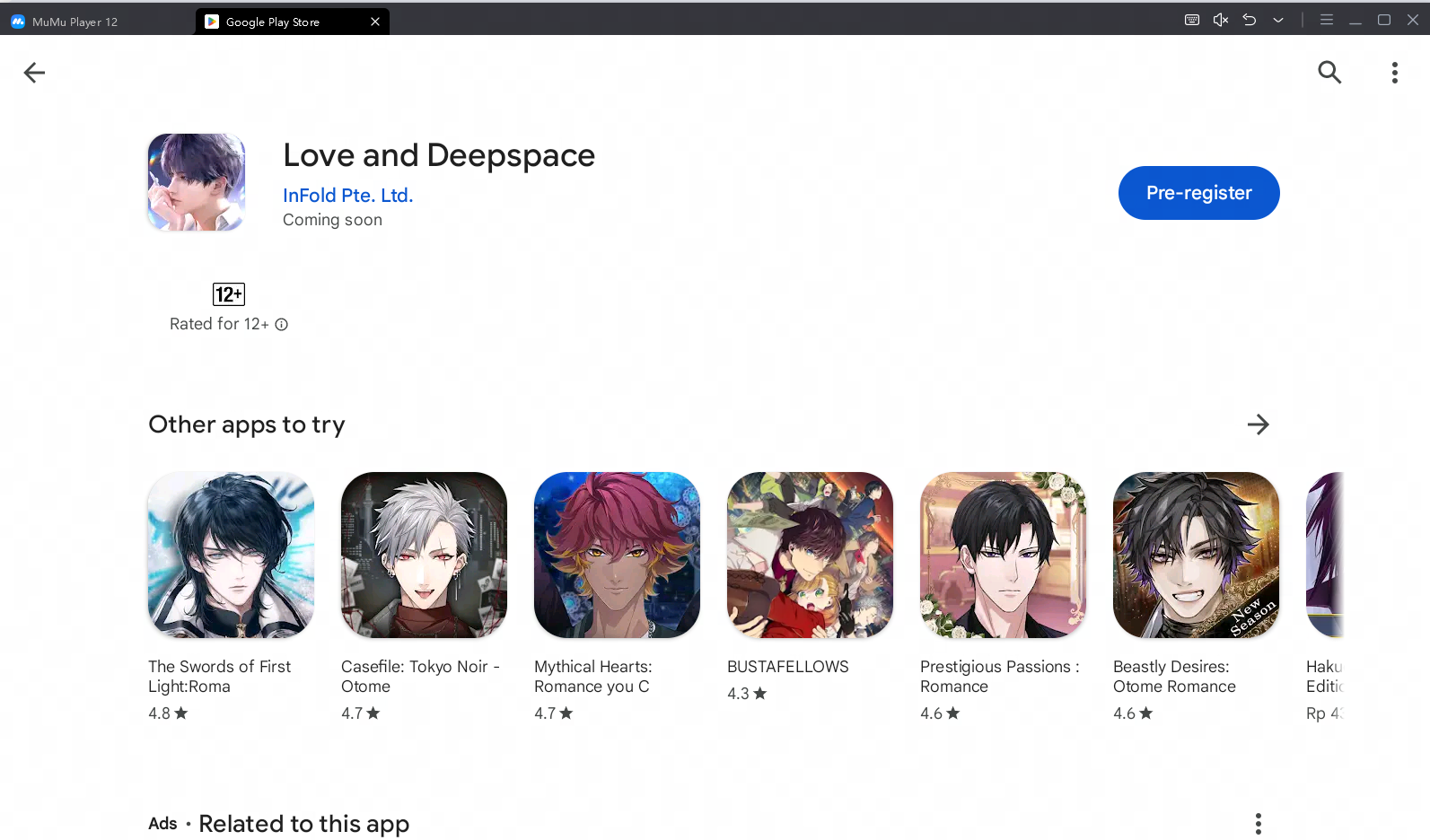 play love and deepspace on pc
