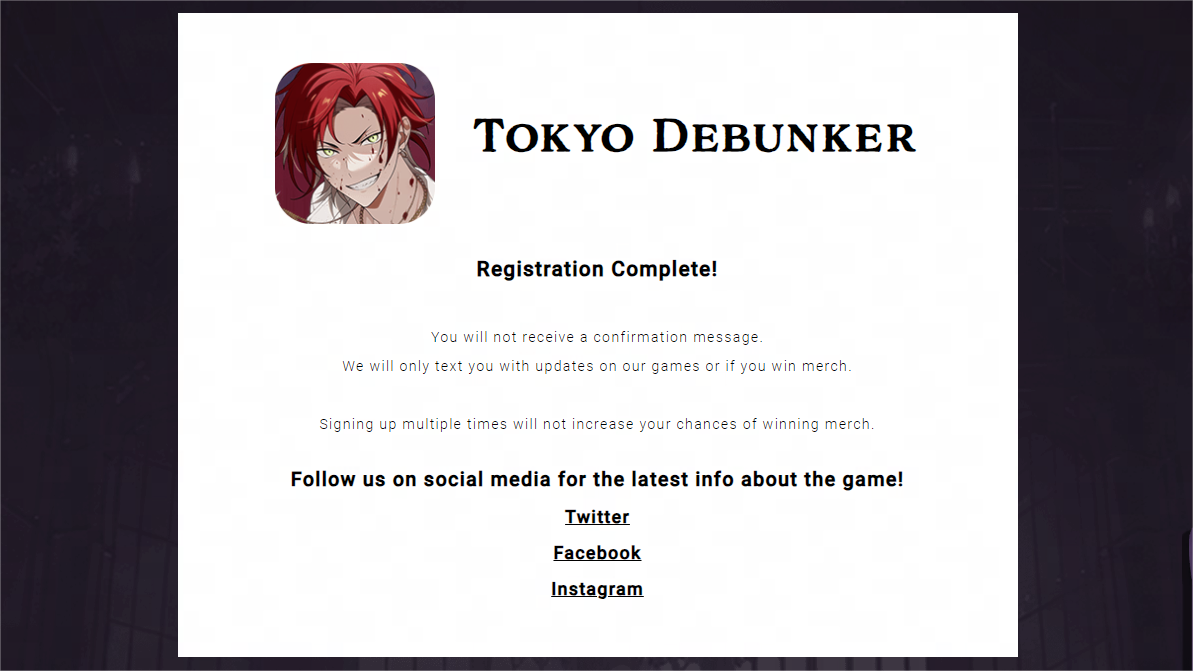 tokyo debunker pre registration