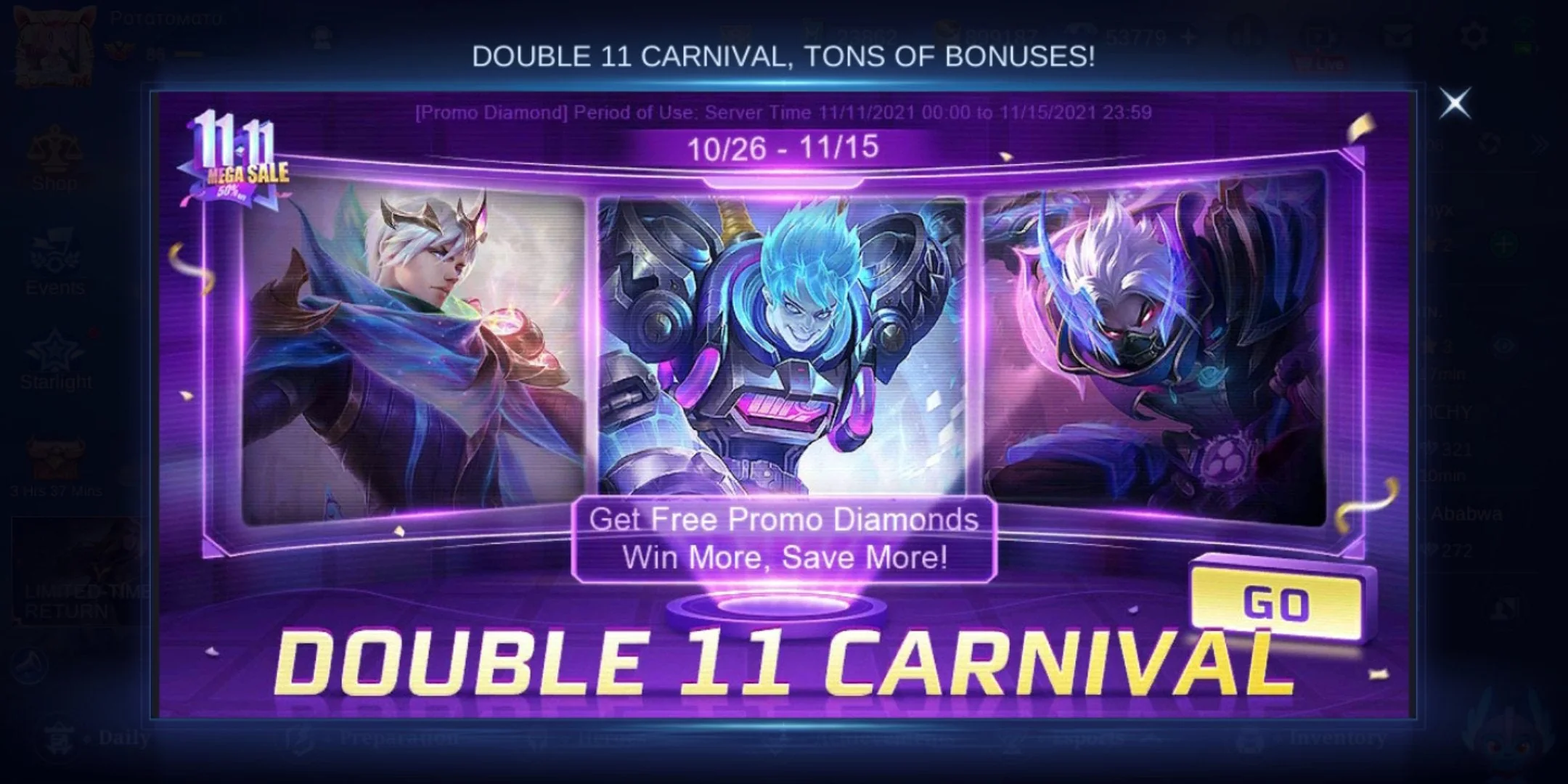 Mobile Legends: Exclusive Double 11 Skins and Prices at a Glance