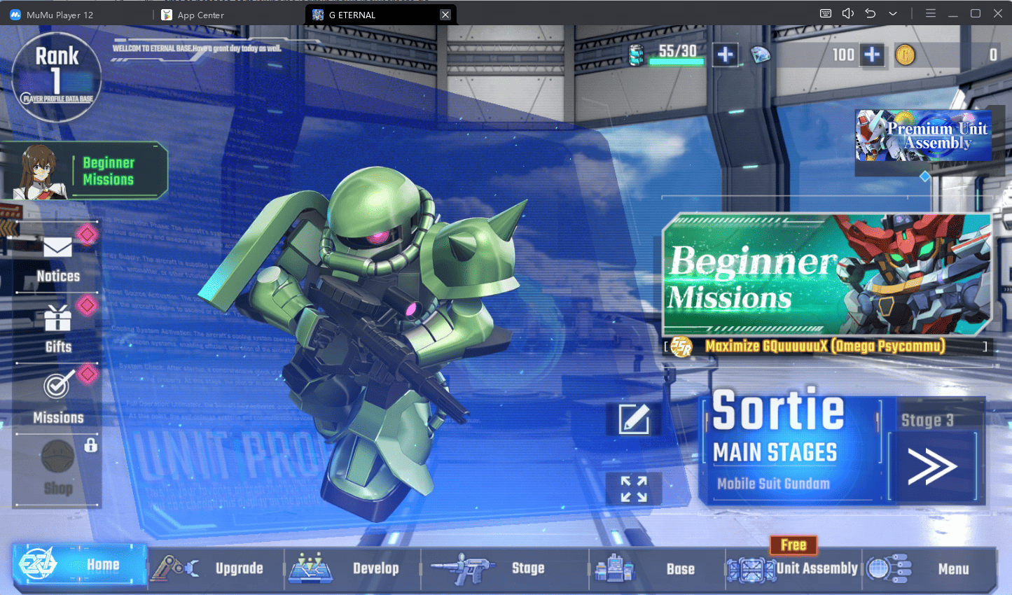 play SD Gundam G Generation Eternal on MuMuPlayer
