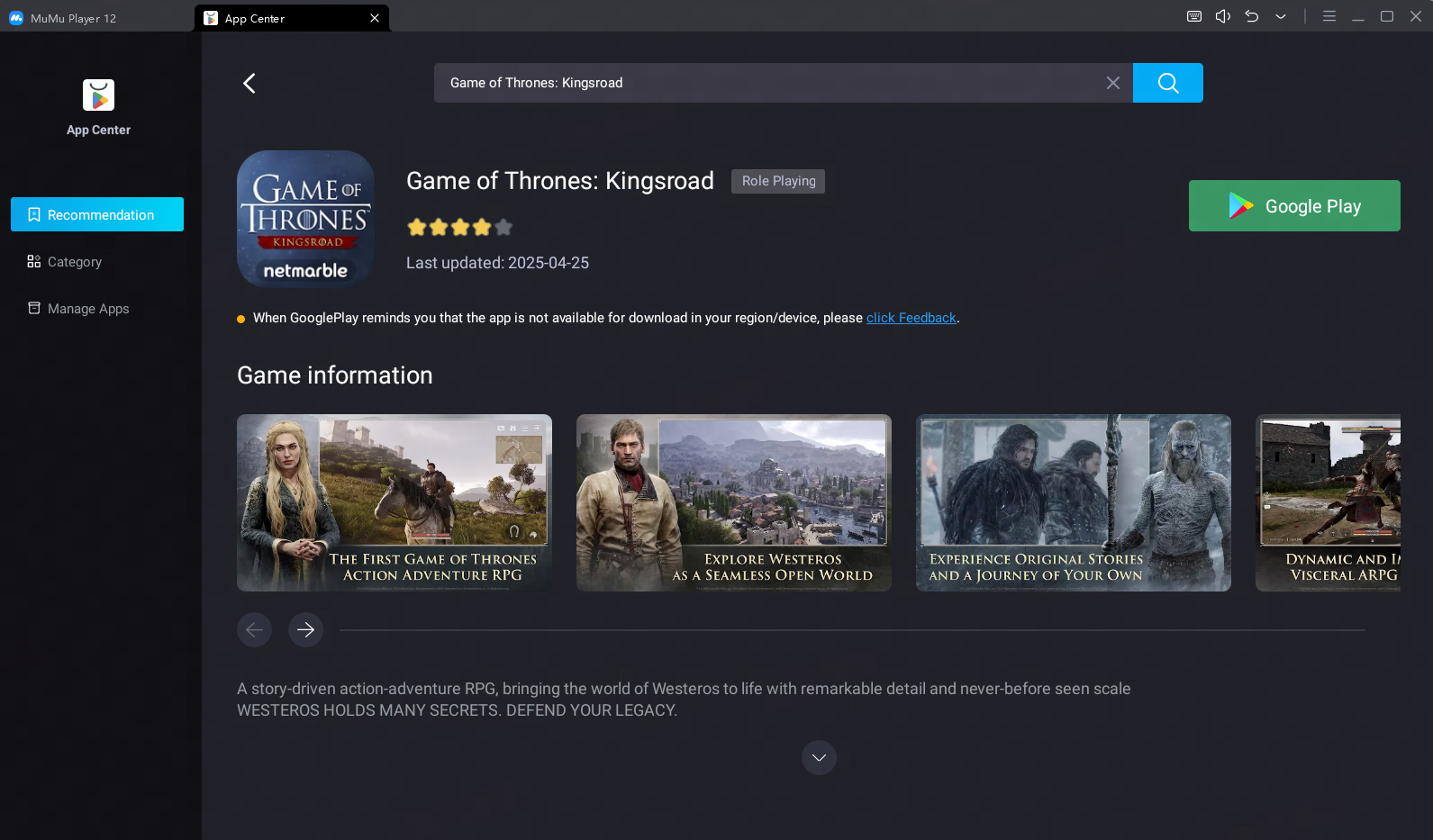 Download Game of Thrones: Kingsroad on MuMuPlayer 
