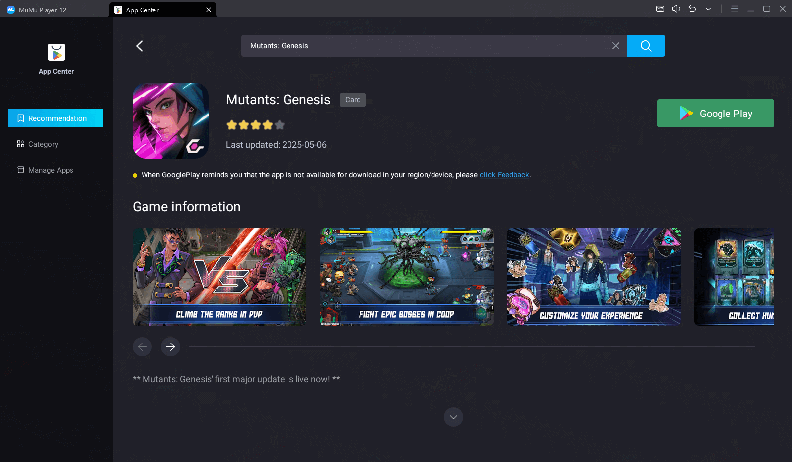Play Mutants: Genesis on MuMuPlayer 