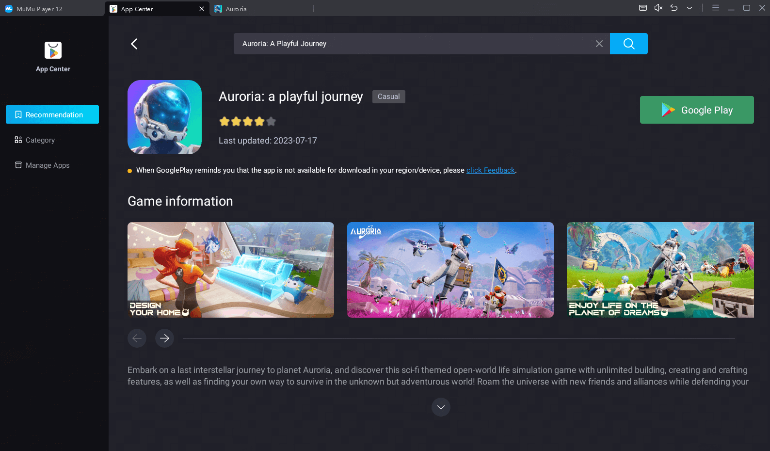 Download Auroria: A Playful Journey on MuMuPlayer 