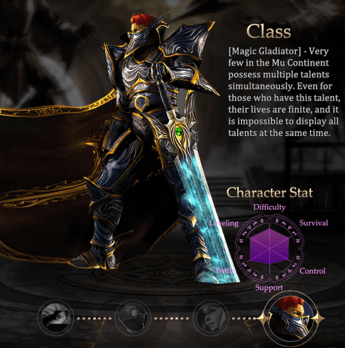 MU Immortal class list - Magic Gladiator