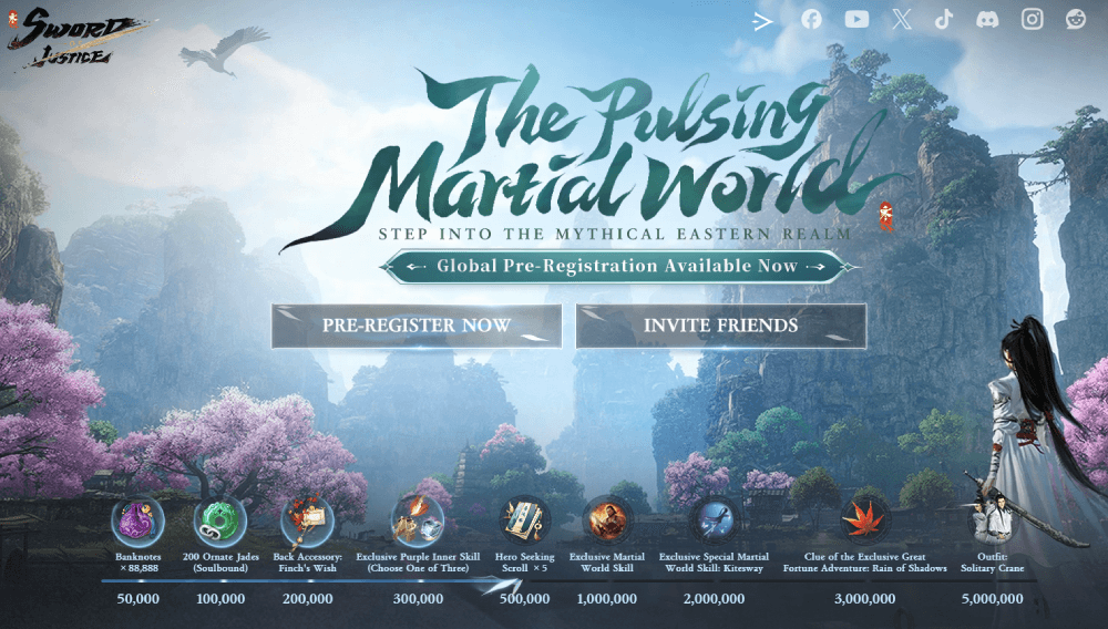 Sword of Justice Pre-Registration Rewards