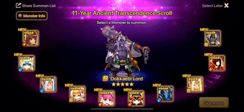 Summoners War 11th Anniversary - monsters information