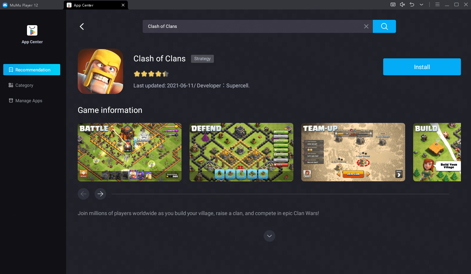 Download Clash of Clans on MuMuPlayer
