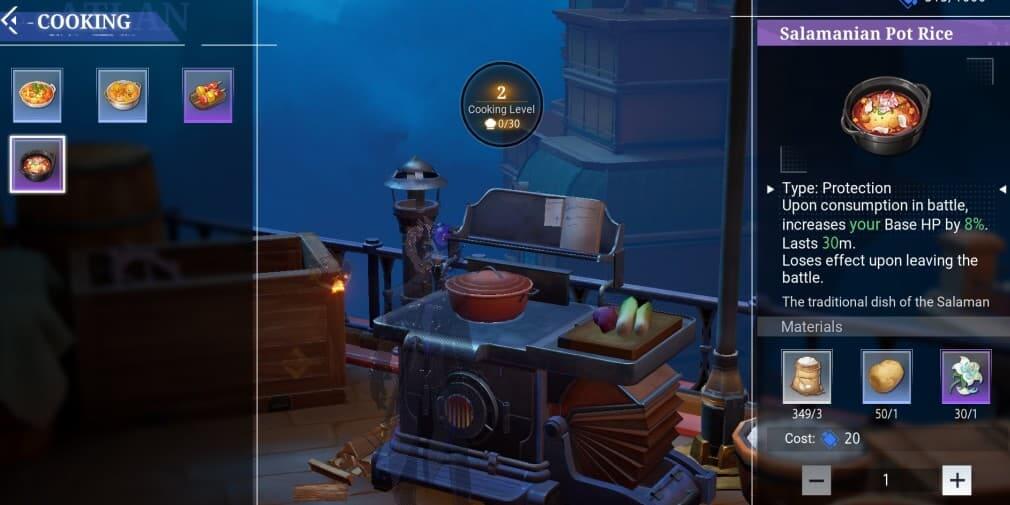 Crystal of Atlan Cooking Recipes List