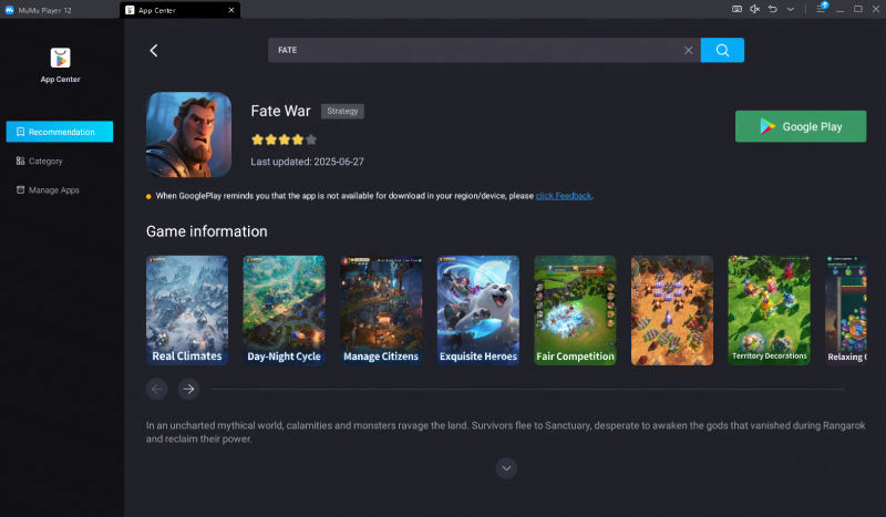 Download Fate War on MuMuPlayer 