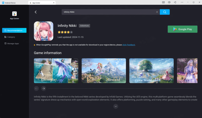 Play Infinity Nikki on MuMuPlayer 