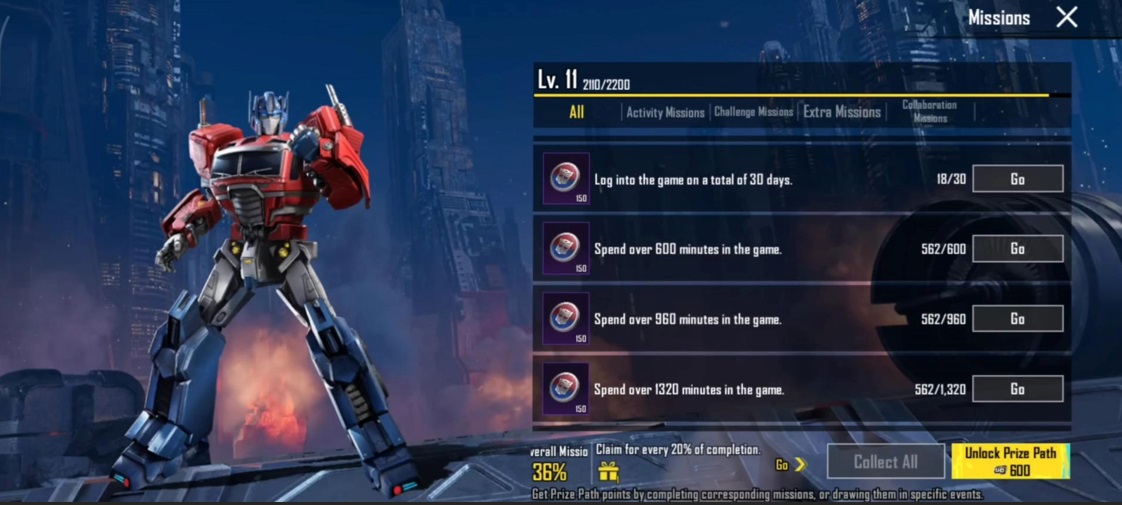 BGMI - Transformers Prize Path Event Guide 