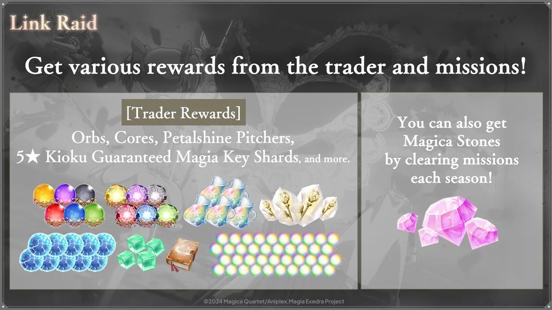 Madoka Magica Magia Exedra Introduces New Link Raid Co-op Mode - Seasonal Content and Bonuses