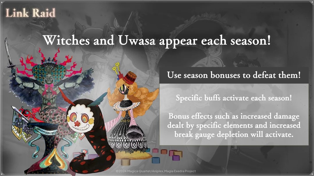 Madoka Magica Magia Exedra Introduces New Link Raid Co-op Mode - Seasonal Content and Bonuses