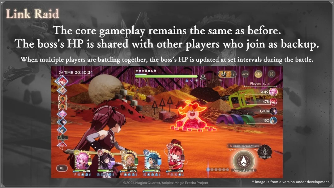 Madoka Magica Magia Exedra Introduces New Link Raid Co-op Mode - Cooperative Boss Battles