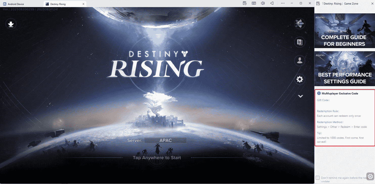 Destiny: Rising Latest Redeem Codes