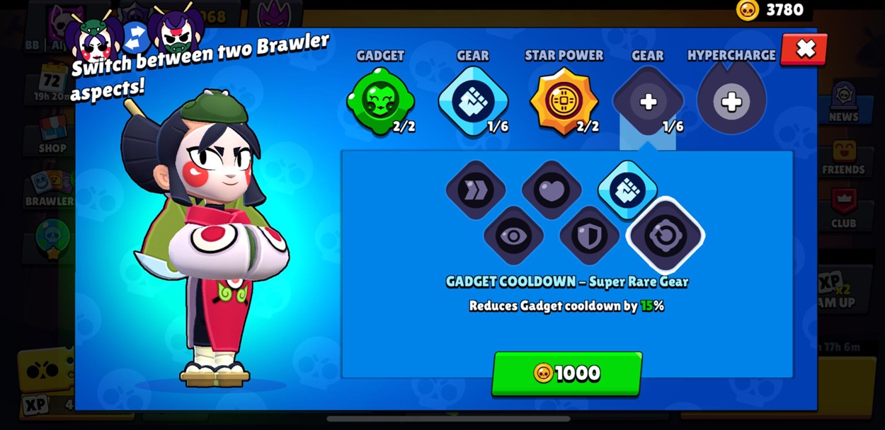 Brawl Stars Kaze Build Guide - Selection of Appropriate Gears