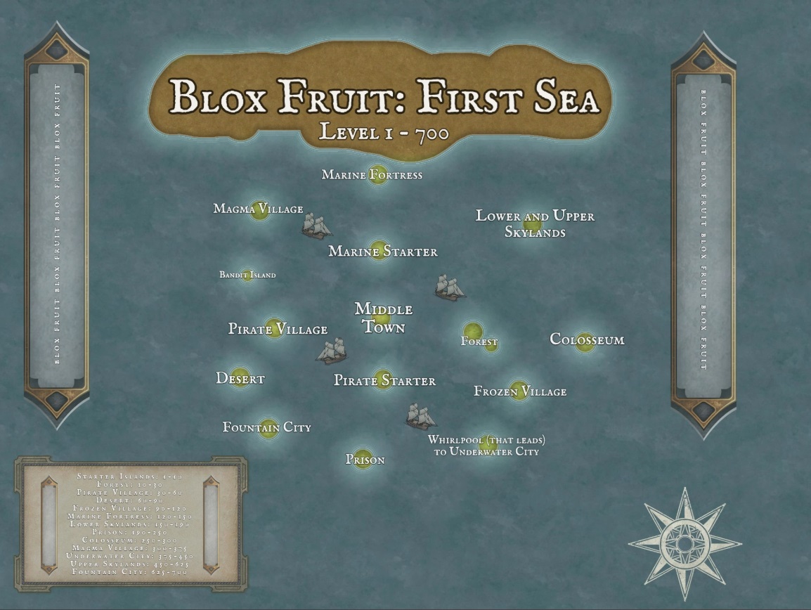 Roblox: Blox Fruits Map Guide – First Sea Map in Blox Fruit