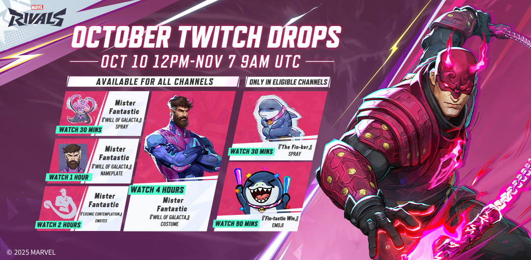 Marvel Rivals October Twitch Drops